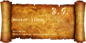 Wester Ilona névjegykártya